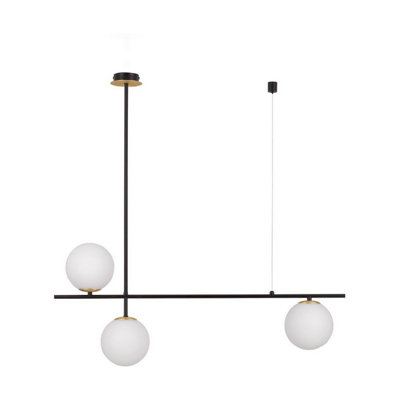 Luminosa Lighting Luminosa Git Bar Pendant Ceiling Light OpalGoldMatt Black Led G9 3X5W from B&Q