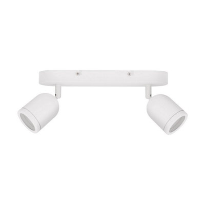 Luminosa Lighting Luminosa Orson Twin Bathroom Spotlight Sandy White Gu10 2X10W Ip44 from B&Q