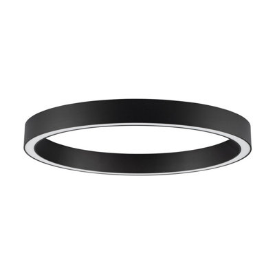 Luminosa Lighting Luminosa Sting 80Cm Integrated Led Semi Flush Ceiling Light Sandy Black Triac Dimmable Led 50W 2968Lm 3000K from B&Q