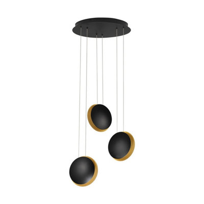 Luminosa Lighting Luminosa Shell Cluster Pendant Ceiling Light Sandy BlackGold Led 18W 357Lm 3000K from B&Q