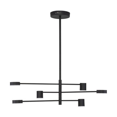 Luminosa Lighting Luminosa Nordik Multi Arm Pendant Ceiling Light Black Triac Dimmable Led 28W 1200Lm 3000K from B&Q