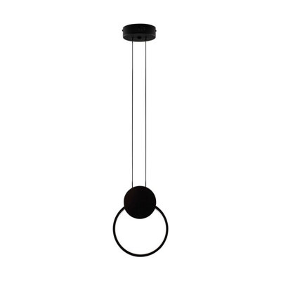 Luminosa Lighting Luminosa Wiro Round Integrated Led Pendant Ceiling Light Sandy Black Led 11W 770Lm 3000K from B&Q