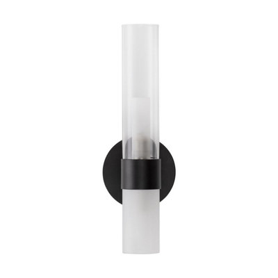 Luminosa Lighting Luminosa Century Wall Lamp Matt BlackClearFrost Led G9 2X5W from B&Q