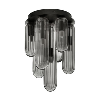 Luminosa Lighting Luminosa Gustave Shade Cluster Ceiling Light Smokey GreyMatt Black Led G9 7X5W from B&Q