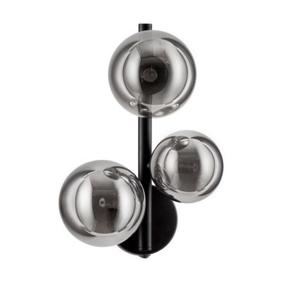 Luminosa Lighting Luminosa Odillia Globe Wall Lights SmokeyMatt Black Led G9 3X5W from B&Q