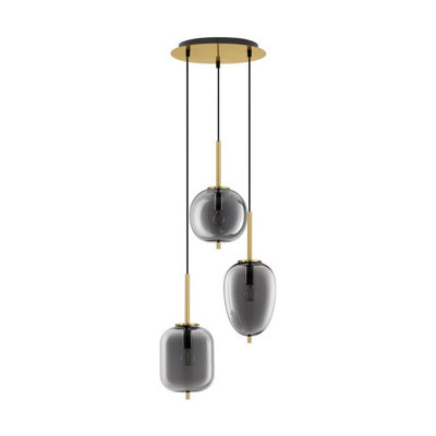Luminosa Lighting Luminosa Lato Cluster Pendant Ceiling Light SmokeyBlack E14 4X5W from B&Q
