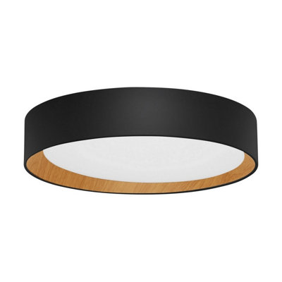 Luminosa Lighting Luminosa Stake 35Cm Flush Ceiling Light Sandy Black Triac Dimmable Led 30W 1717Lm 3000K from B&Q