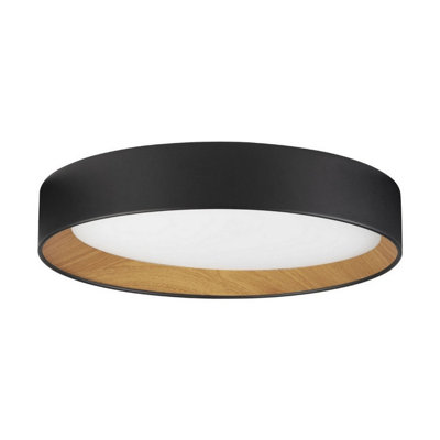Luminosa Lighting Luminosa Stake 45Cm Flush Ceiling Light Sandy Black Triac Dimmable Led 40W 2312Lm 3000K from B&Q
