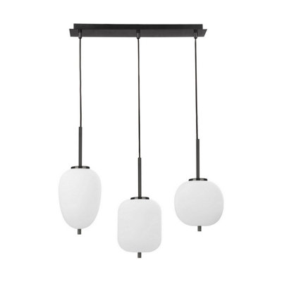 Luminosa Lighting Luminosa Lato Bar Pendant Ceiling Light OpalBlack E14 3X5W from B&Q