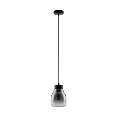B&Q -  Luminosa Blacu Dome Pendant Ceiling Light Smokey GreyBlack E27 1X12W