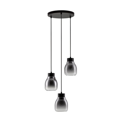 B&Q -  Luminosa Blacu Cluster Pendant Ceiling Light Smokey GreyBlack E27 3X12W