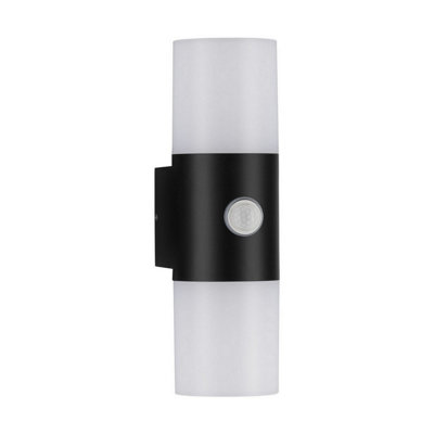 Luminosa Lighting Luminosa Paul Outdoor Up Down Wall Lamp Sandy Black Led 10W 893Lm 3000K Ip65 Pir Sensor from B&Q
