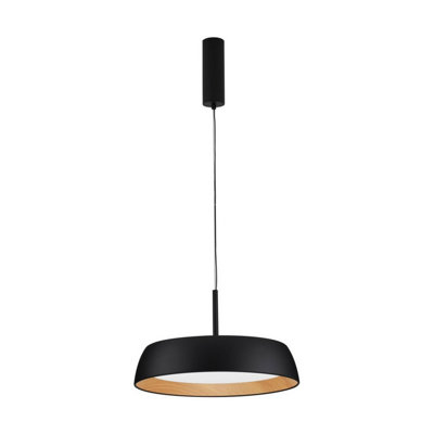 Luminosa Lighting Luminosa Sigi 45Cm Dome Pendant Ceiling Light Sandy Black Triac Dimmable Led 40W 3111Lm 3000K from B&Q
