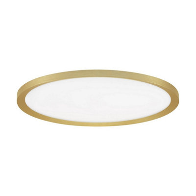 Luminosa Lighting Luminosa Aoton 40Cm Integrated Led Semi Flush Ceiling Light Brushed Gold Triac Dimmable Led 35W 3279Lm 2700-3000K Cct from B&Q