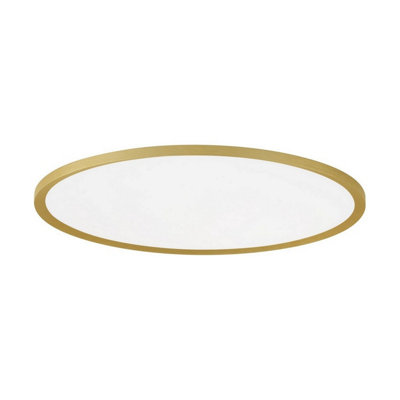 Luminosa Lighting Luminosa Aoton 60Cm Integrated Led Semi Flush Ceiling Light Brushed Gold Triac Dimmable Led 55W 4661Lm 2700-3000K Cct from B&Q