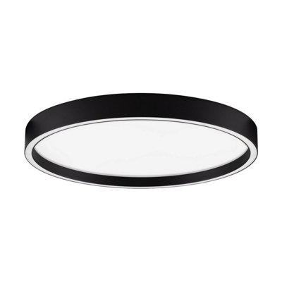 Luminosa Lighting Luminosa Istos 50Cm Integrated Led Semi Flush Ceiling Light Sandy Black Triac Dimmable Led 38W 2363Lm 2700-3000K Cct from B&Q