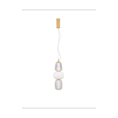 Luminosa Lighting Luminosa Movil Slim Pendant Ceiling Light ClearOpalPlatinum Gold Triac Dimmable Led 28W 1820Lm 3000K from B&Q