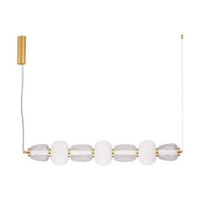 Luminosa Lighting Luminosa Movil Bar Pendant Ceiling Light ClearOpalPlatinum Gold Triac Dimmable Led 42W 2730Lm 3000K from B&Q