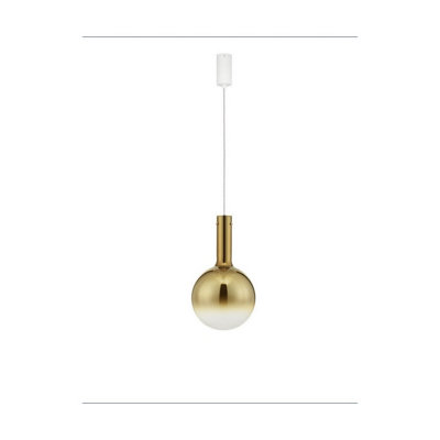 Luminosa Lighting Luminosa Nostos Globe Pendant Ceiling Light GoldMatt White Triac Dimmable Led 6W 330Lm 3000K from B&Q