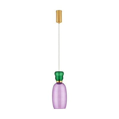 Luminosa Lighting Luminosa Pluma Slim Pendant Ceiling Light Glossy PurpleGold Led 5W 450Lm 3000K from B&Q