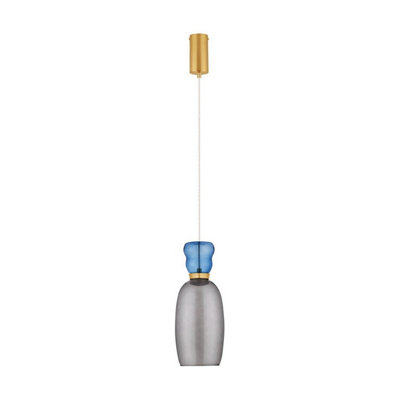 Luminosa Lighting Luminosa Pluma Slim Pendant Ceiling Light Glossy Light BlueSmokeyGold Led 5W 450Lm 3000K from B&Q