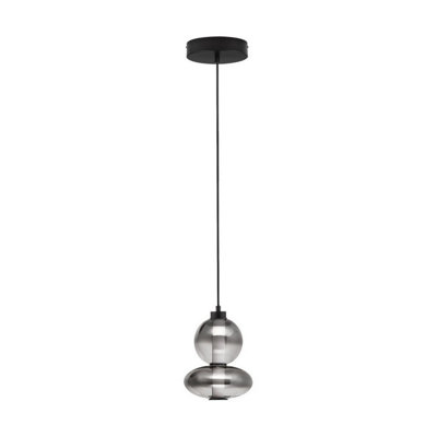 Luminosa Lighting Luminosa Bally Integrated Led Pendant Ceiling Light Matt BlackSmokey Grey Triac Dimmable Led 12W 840Lm 3000K from B&Q