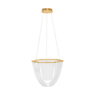 Luminosa Lighting Luminosa Valentin Integrated Led Pendant Ceiling Light Matt Gold Triac Dimmable Led 35W 2995Lm 3000K from B&Q