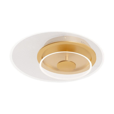 Luminosa Lighting Luminosa Copo Integrated Led Semi Flush Ceiling Light Brass Gold Triac Dimmable Led 29W 1905Lm 3000K from B&Q