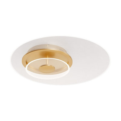 Luminosa Lighting Luminosa Copo Integrated Led Semi Flush Ceiling Light Brass Gold Triac Dimmable Led 29W 19L05M 3000K from B&Q