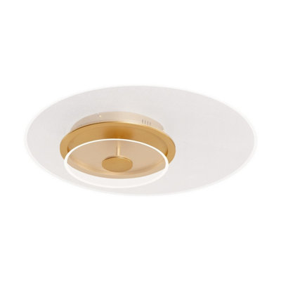 Luminosa Lighting Luminosa Copo Integrated Led Semi Flush Ceiling Light Brass Gold Triac Dimmable Led 35W 2189Lm 3000K from B&Q