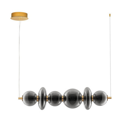 Luminosa Lighting Luminosa Navi Bar Pendant Ceiling Light Brass GoldSmokey Grey Triac Dimmable Led 29W 3472Lm 3000K from B&Q