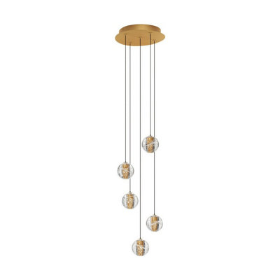 Luminosa Lighting Luminosa Licio Cluster Pendant Ceiling Light Gold Triac Dimmable Led 16W 832Lm 3000K from B&Q