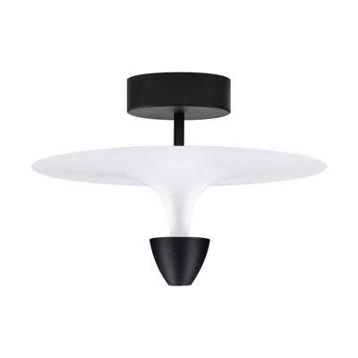 Luminosa Lighting Luminosa Topio Semi Flush Ceiling Light Sandy BlackWhite Led 11W 908Lm 3000K from B&Q