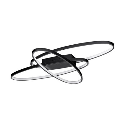 Luminosa Lighting Luminosa Ipon Integrated Led Semi Flush Ceiling Light Matt Black Triac Dimmable Led 47W 1763Lm 3000K from B&Q