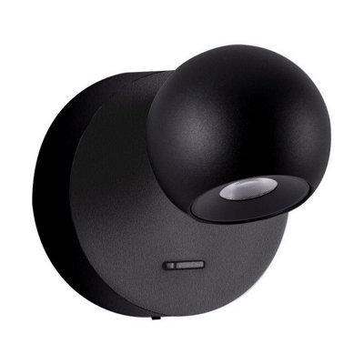 Luminosa Lighting Luminosa Sfera Reading Wall Light Sandy Black Led 6W 390Lm 3000K from B&Q
