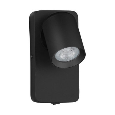 Luminosa Lighting Luminosa Cosmina Reading Wall Light Sandy Black Gu10 1X10W Switch On/off from B&Q