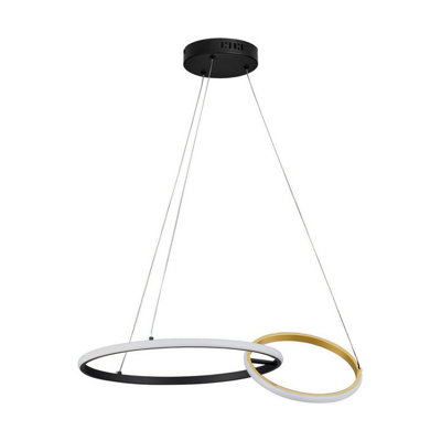 Luminosa Lighting Luminosa Imar Integrated Led Pendant Ceiling Light Sandy BlackGold Triac Dimmable Led 36W 1620Lm 3200K from B&Q
