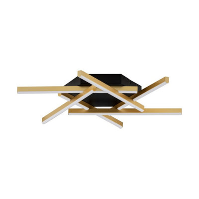 Luminosa Lighting Luminosa Antama Integrated Led Semi Flush Ceiling Light Sandy BlackGold Triac Dimmable Led 43W 1611Lm 3200K from B&Q