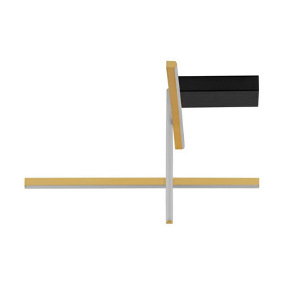 Luminosa Lighting Luminosa Antama Integrated Led Semi Flush Ceiling Light Sandy BlackGold Triac Dimmable Led 26W 973Lm 3200K from B&Q