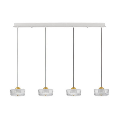 Luminosa Lighting Luminosa Keros Bar Pendant Ceiling Light Platinum GoldSandy White Led 23W 1576Lm 3000K from B&Q