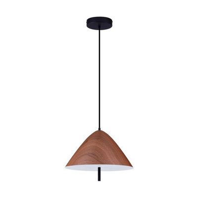 Luminosa Lighting Luminosa Oros 40Cm Dome Pendant Ceiling Light Sandy Wooden Colour Led 17W 917Lm 3000K from B&Q