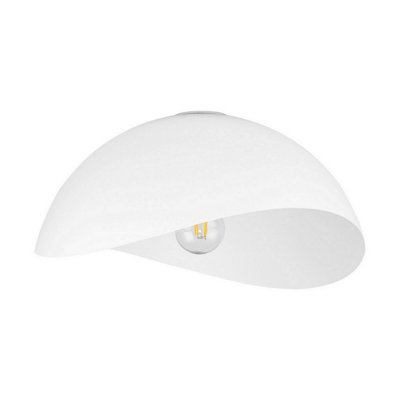 B&Q -  Luminosa Opsi 40Cm Bowl Semi Flush Ceiling Light Sandy White E27 1X12W