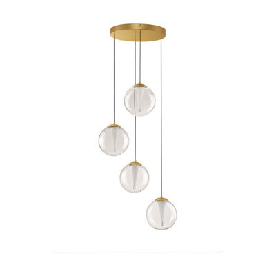 Luminosa Lighting Luminosa Galeo Cluster Pendant Ceiling Light ClearSandy Gold Triac Dimmable Led 25W 1765Lm 3000K from B&Q