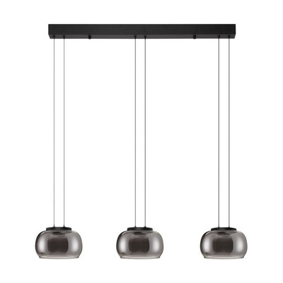 Luminosa Lighting Luminosa Bios Bar Pendant Ceiling Light Smokey GreyMatt Black Triac Dimmable Led 25W 1515Lm 3000K from B&Q