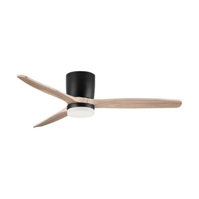 Luminosa Lighting Luminosa Aloa Ceiling Fan Sandy BlackNatural Wood Led 18W 1170Lm 3000-4000-6500K Cct Remote Control from B&Q