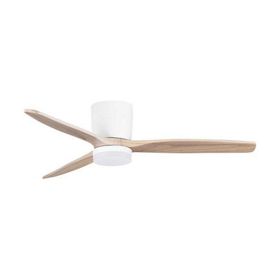 Luminosa Lighting Luminosa Aloa Ceiling Fan Sandy WhiteNatural Wood Led 18W 1170Lm 3000-4000-6500K Cct Remote Control from B&Q