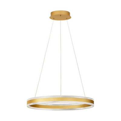 Luminosa Lighting Luminosa Alaro 60Cm Integrated Led Pendant Ceiling Light Brass Gold Triac Dimmable Led 46W 3067Lm 3000K from B&Q