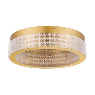 Luminosa Lighting Luminosa Kinara 40Cm Integrated Led Semi Flush Ceiling Light Platinum Gold Triac Dimmable Led 46W 2764Lm 3000K from B&Q