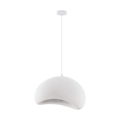 B&Q -  Luminosa Aere 50Cm Dome Pendant Ceiling Light Stone White E27 1X12W