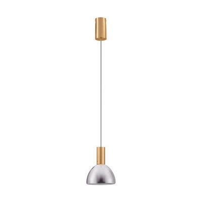 Luminosa Lighting Luminosa Voi Dome Pendant Ceiling Light SmokeyBrass Gold Led 8W 239Lm 3000K from B&Q